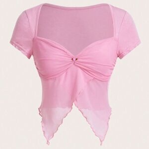 Shein Women's Pink T-shirt